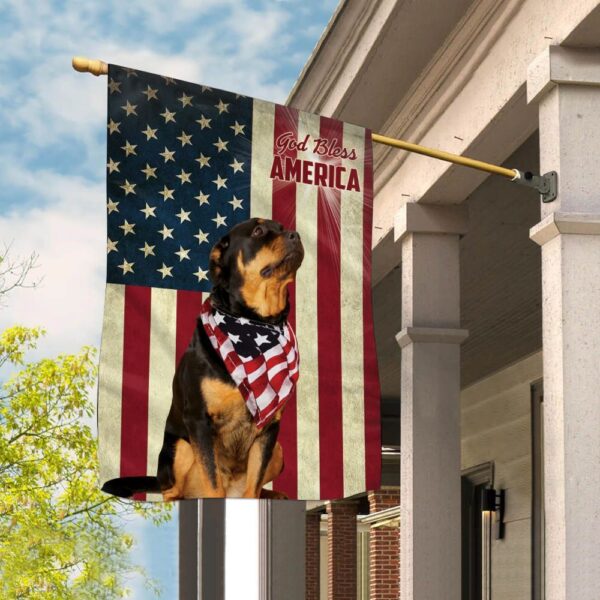 Rottweiler God Bless House Flag – Garden Dog Flag – Dog Owner Gift Ideas