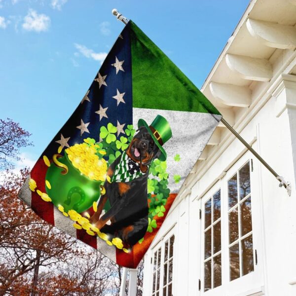 Rottweiler Happy St Patrick’s Day Garden Flag – Best Outdoor Decor Ideas – St Patrick’s Day Gifts