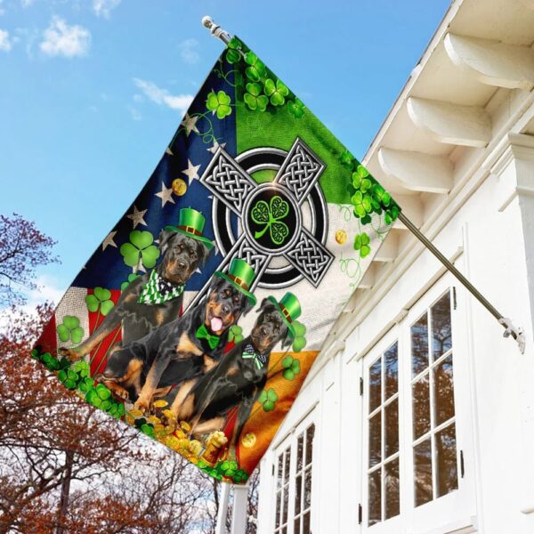 Rottweiler Irish Celtic Knot Cross St Patrick’s Day Garden Flag – Best Outdoor Decor Ideas – St Patrick’s Day Gifts