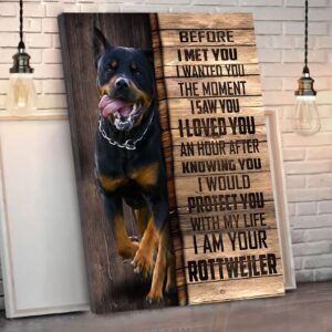 Rottweiler Matte Canvas Dog Wall Art Poster To Print Housewarming Gifts 1