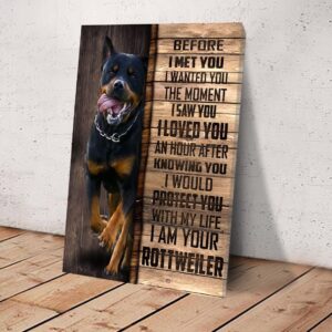 Rottweiler Matte Canvas Dog Wall Art Poster To Print Housewarming Gifts 2