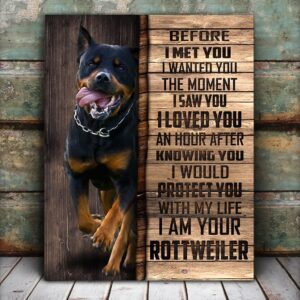 Rottweiler Matte Canvas Dog Wall Art Poster To Print Housewarming Gifts 3