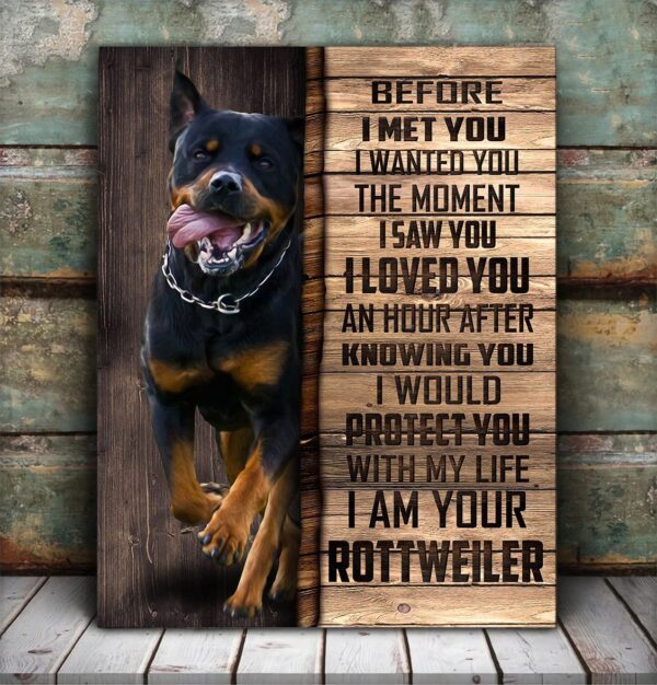 Rottweiler Matte Canvas –  Dog Wall Art – Poster To Print – Housewarming Gifts