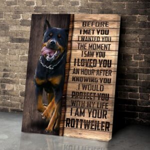 Rottweiler Matte Canvas Dog Wall Art Poster To Print Housewarming Gifts 5