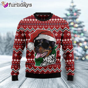 Rottweiler Merry Christmas Dog Lover Ugly Christmas Sweater Christmas Outfits Gift 1