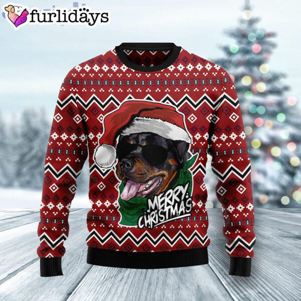 Rottweiler Merry Christmas Dog Lover Ugly Christmas Sweater – Christmas Outfits Gift