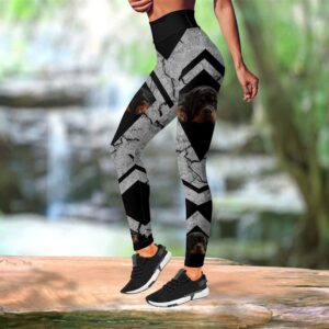 Rottweiler On The Ricks Combo Leggings And Hollow Tank Top Workout Sets For Women Gift For Dog Lovers 3 nt5zss