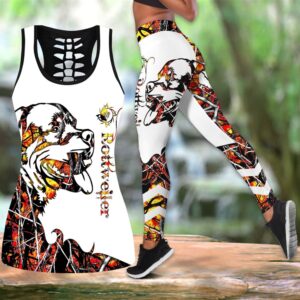 Rottweiler Orange Tattoos Combo Leggings And Hollow Tank Top Workout Sets For Women Gift For Dog Lovers 1 qqcjer