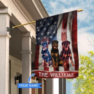 Rottweiler Personalized House Flag Personalized Dog Garden Flags Dog Flags Outdoor 1