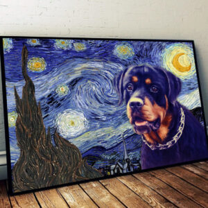 Rottweiler Poster Matte Canvas Dog Wall Art Prints Painting On Canvas 1