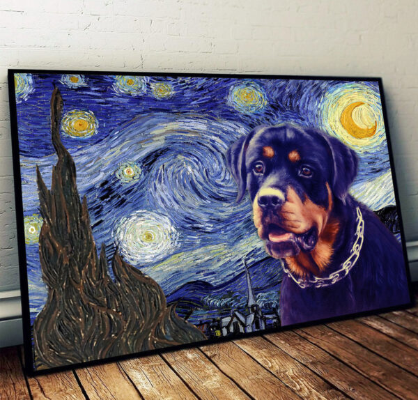 Rottweiler Poster & Matte Canvas – Dog Wall Art Prints – Painting On Canvas