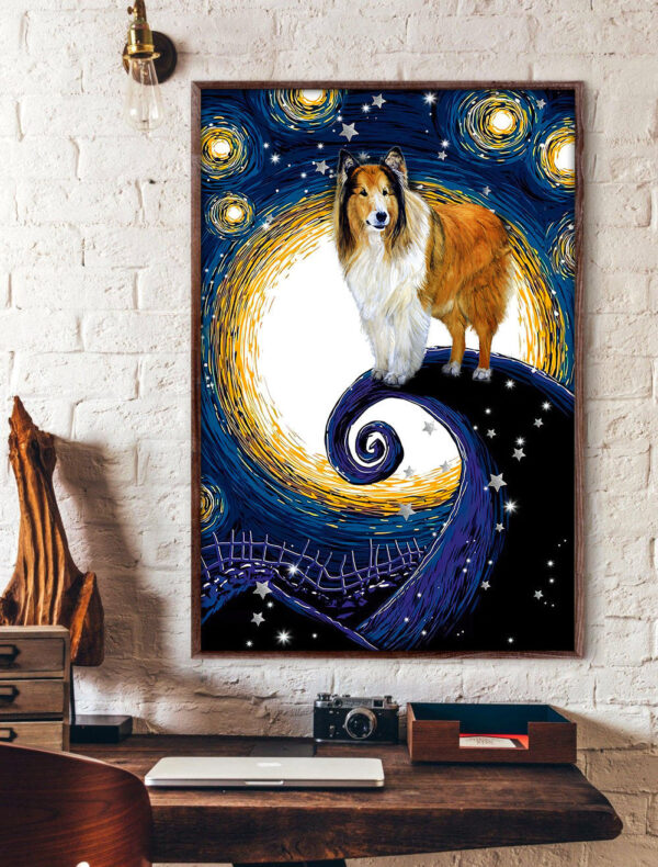 Rough Collie Poster & Canvas – Dog Canvas Wall Art – Dog Lovers Gifts For Him Or Her