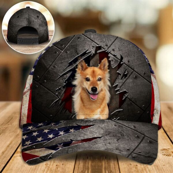 Rusty On The American Flag Cap Custom Photo – Hats For Walking With Pets – Gifts Dog Caps For Friends