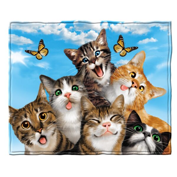 Cat Blanket – Cat Throw Blanket – Cat Fleece Blanket – Blanket With Cats Face – Cats Selfie – Furlidays