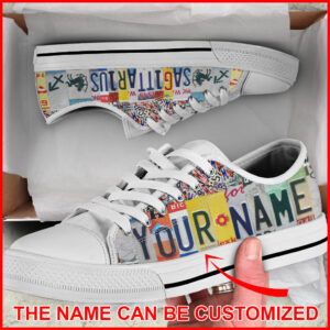 Sagittarius License Plates Personalized Custom Low Top Shoes Lowtop Casual Shoes Gift For Adults 1