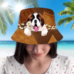 Saint Bernard Bucket Hat Hats To Walk With Your Beloved Dog A Gift For Dog Lovers 2 oifkbm