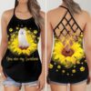 Samoyed Dog Lovers Sunshine Criss Cross Tank Top – Women Hollow Camisole – Mother’s Day Gift – Best Gift For Dog Mom