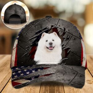Samoyed On The American Flag Cap Hats For Walking With Pets Gifts Dog Hats For Relatives 1 o4ej5u