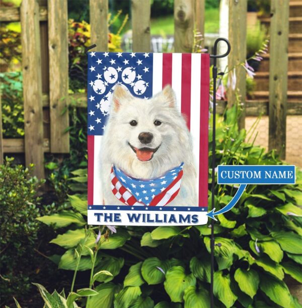 Samoyed Personalized Garden Flag – Garden Dog Flag – Personalized Dog Garden Flags