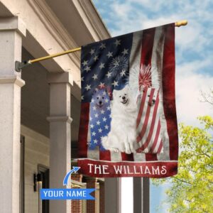 Samoyed Personalized House Flag Personalized Dog Garden Flags Dog Lovers Gifts for Him or Her 1