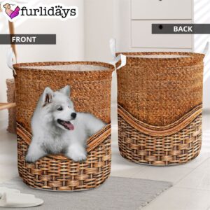 Samoyed Rattan Texture Laundry Basket –…