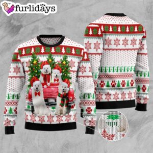 Samoyed Red Truck Ugly Christmas Sweater Dog Memorial Gift Christmas Outfits Gift 3