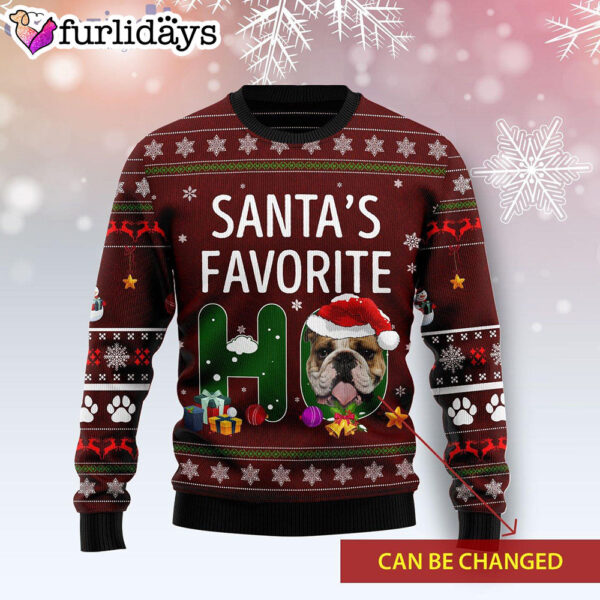 Santa‘s Favorite Ho Custom Dog Face Ugly Christmas Sweater – Dog Memorial Gift