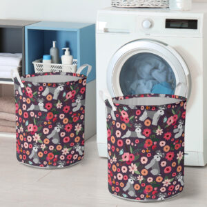 Schnauzer Flower Laundry Basket Laundry Hamper Dog Lovers Gifts for Him or Her Dog Memorial Gift 4