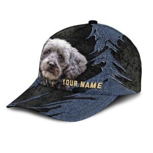 Schnoodle Jean Background Custom Name Cap Classic Baseball Cap All Over Print Gift For Dog Lovers 3 wfjrqs