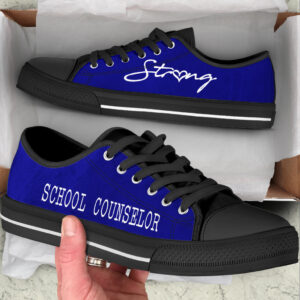 School Counselor Strong All Navy Low Top Shoes Best Gift For Teacher School Shoes Best Shoes For Him Or Her 2