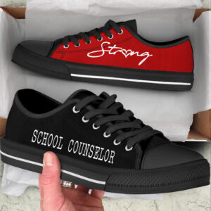 School Counselor Strong Red Black Low Top Shoes Best Gift For Teacher School Shoes Best Shoes For Him Or Her 2