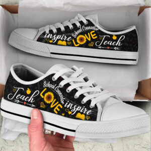 School Counselor Teach Love Inspire Low Top Shoes Best Gift For Teacher School Shoes Best Shoes For Him Or Her 1