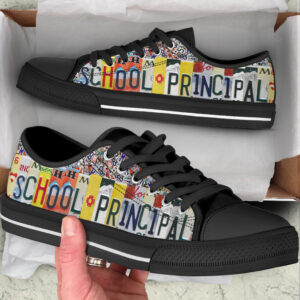 School Principal License Plates Low Top Shoes Best Gift For Teacher School Shoes Malalan Sneaker For Walking 2