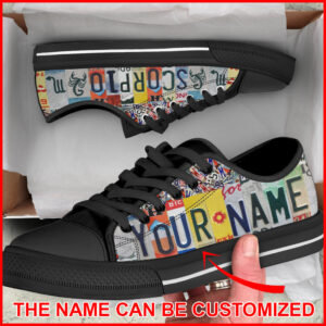 Scorpio License Plates Personalized Custom Low Top Lowtop Casual Shoes Gift For Adults Walking Shoes Men Women 2