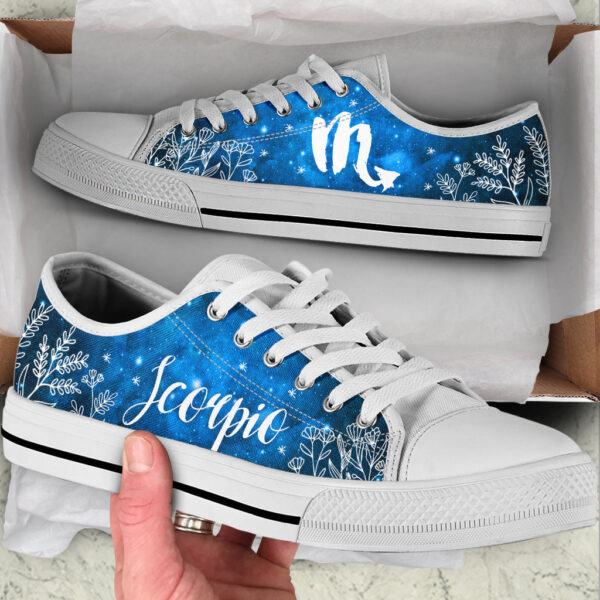 Scorpio Zodiac Foliage Low Top Shoes – Canvas Print Lowtop Trendy Fashion – Casual Shoes Gift For Adults