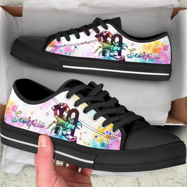 Scorpio Zodiac Watercolorful Low Top Shoes – Canvas Print Lowtop Trendy Fashion – Casual Shoes Gift For Adults