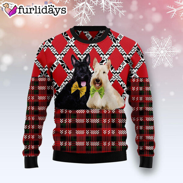 Scottish Terrier Dog Lover Red Ugly Christmas Sweater –  Christmas Gift For Friends