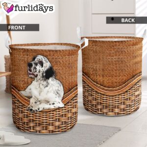 Setter Dog Rattan Texture Laundry Basket…