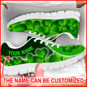 Shamrock Green 3d Sneaker Personalized Custom Shoes Comfortable Walking Running Shoes Irish Gift St.Patrick s Day 1