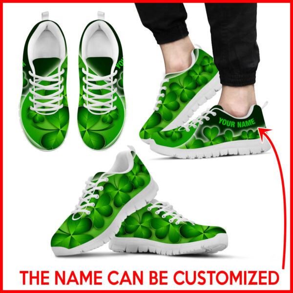 Shamrock Green 3d Sneaker -Personalized Custom Shoes – Comfortable Walking Running Shoes – Irish Gift St.Patrick’s Day