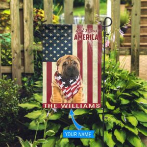 Shar Pei God Bless America Personalized Flag Custom Dog Flags Dog Lovers Gifts for Him or Her 2