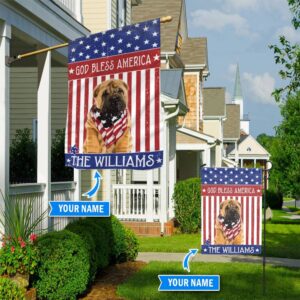 Shar Pei God Bless America Personalized Flag Personalized Dog Garden Flags Dog Lovers Gifts for Him or Her 1