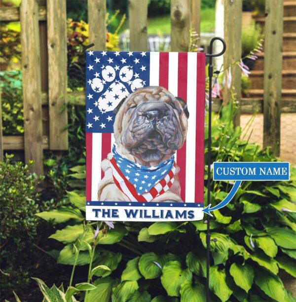 Shar Pei Personalized Garden Flag – Garden Dog Flag – Personalized Dog Garden Flags