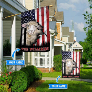 Sheep Personalized House Flag – Flags For The Garden – Outdoor Decoration