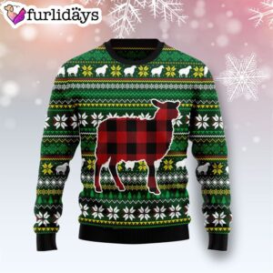 Sheep Red Plaid Ugly Christmas Sweater – Gift For Pet Lovers – Lover Xmas Sweater Gift