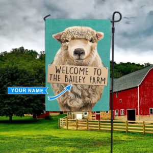 Sheep Welcome Personalized Garden Flag – Flags For The Garden – Outdoor Decoration