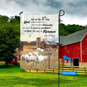 Sheeps So God Made A Farmer Personalized Flag – Flags For The Garden – Outdoor Decoration