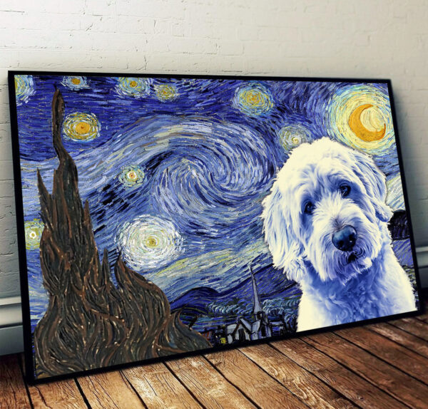 Shepadoodle Poster & Matte Canvas – Dog Wall Art Prints – Painting On Canvas