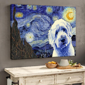 Shepadoodle Poster Matte Canvas Dog Wall Art Prints Painting On Canvas 2