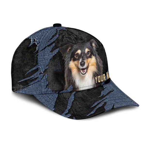 Shetland Sheepdog Jean Background Custom Name & Photo Dog Cap – Classic Baseball Cap All Over Print – Gift For Dog Lovers